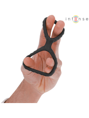 INTENSE - DEWEY ANILLO DOBLE PARA PENE SILICONA NEGRO MODELO 2