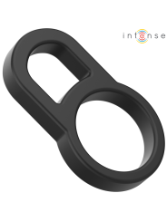 INTENSE - BOBBY ANILLO DOBLE PARA PENE SILICONA NEGRO