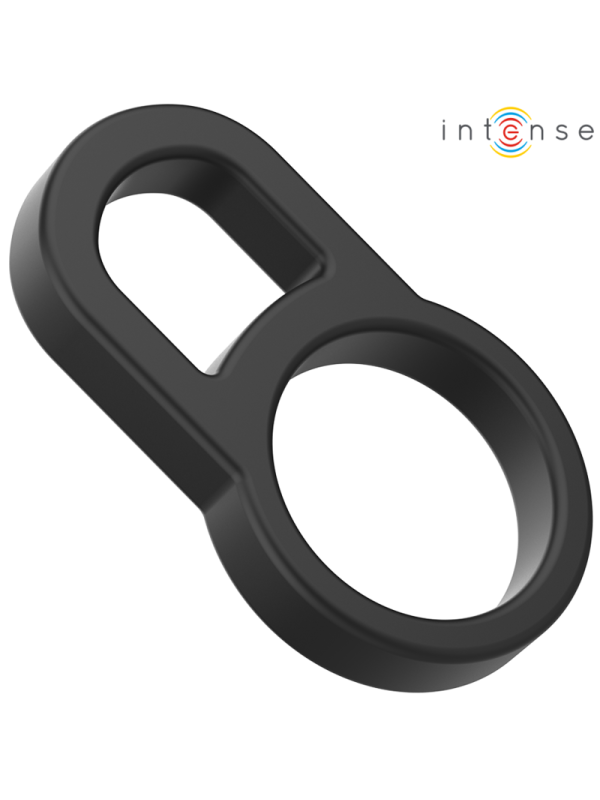INTENSE - BOBBY ANILLO DOBLE PARA PENE SILICONA NEGRO