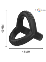 INTENSE - CARSON ANILLO DOBLE PARA PENE SILICONA NEGRO MODELO 4