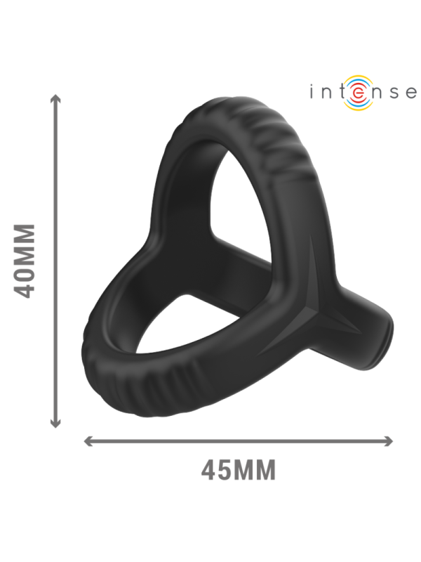 INTENSE - CARSON ANILLO DOBLE PARA PENE SILICONA NEGRO MODELO 4