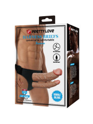 PRETTY LOVE - KEAVEN HARNESS BRIEFS UNIVERSAL & COMFORTABLE DOBLE DILDO