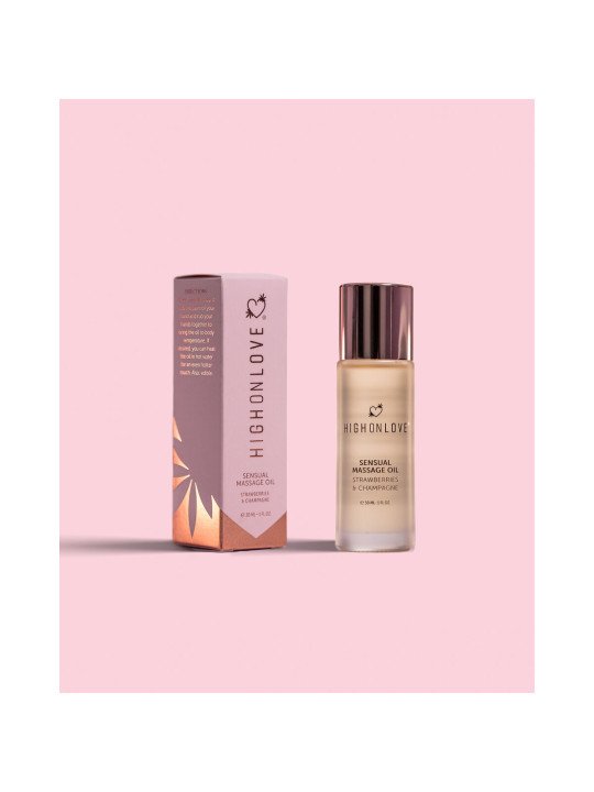Aceite de Masaje Erótico Highonlove Fresa Vino Espumoso de Fresa 30 m