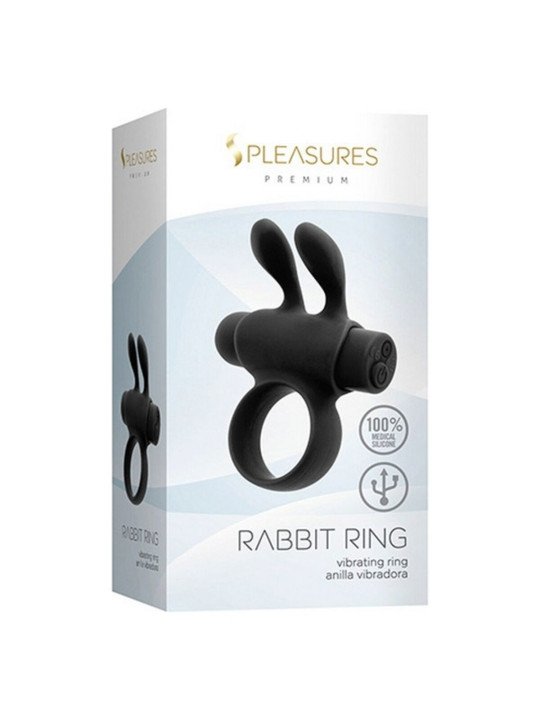 Anillo para el Pene S Pleasures Rabbit Negro