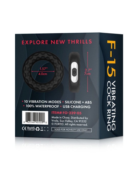 Anillo para el Pene Forto Negro (Talla única)