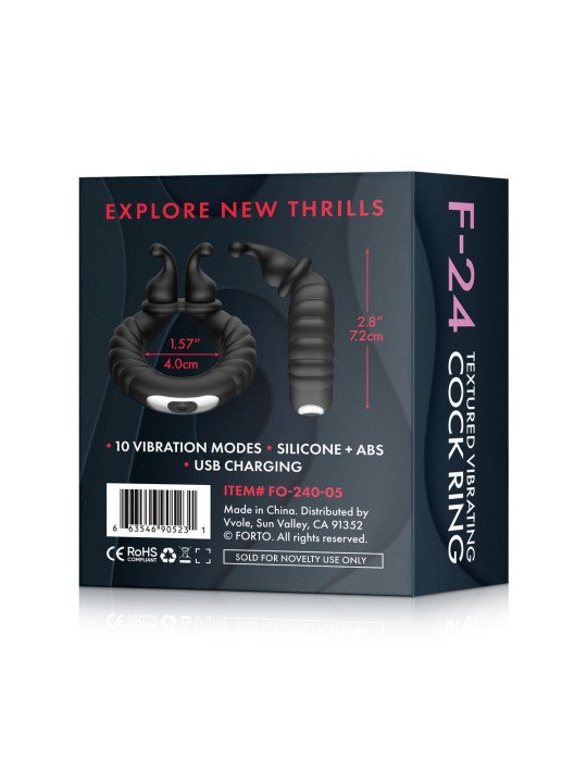 Anillo para el Pene Forto Negro (Talla única)