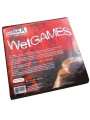 Envase de la sábana JoyDivision SexMAX WetGAMES con las medidas 180 x 220 cm impresas en la etiqueta