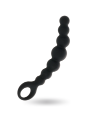 Hilera de bolas anales Intense Anal Beads Max en silicona negra, con las cuentas de tamaño creciente