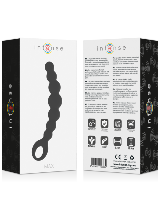 Intense Anal Beads Max: bolas anales de silicona 18,5 cm