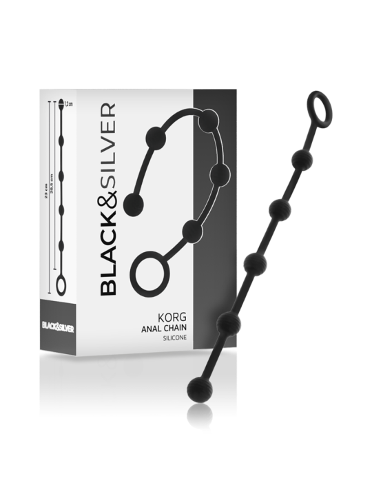 Black&Silver - Korg Rosario Anal Iniciacion Silicona 21 cm