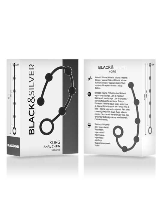 Black&Silver - Korg Rosario Anal Iniciacion Silicona 21 cm