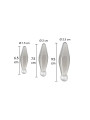 Medidas del set ToyJoy Finger Rimmer: 6,5, 7,5 y 9,5 cm con diámetros de 1,5 a 2,5 cm