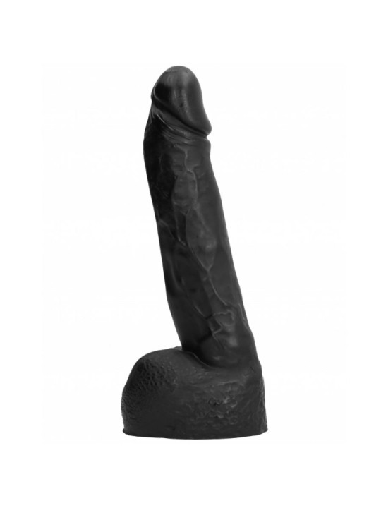 Dildo realista All Black de 20 cm en silicona negra, con glande definido y venas en relieve