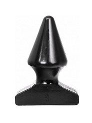 Plug anal cónico negro ALL BLACK 17cm vista frontal con base plana