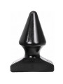 Plug anal cónico negro ALL BLACK 17cm vista frontal con base plana