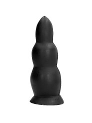 Vista frontal del plug anal ALL BLACK negro con forma progresiva ergonómica