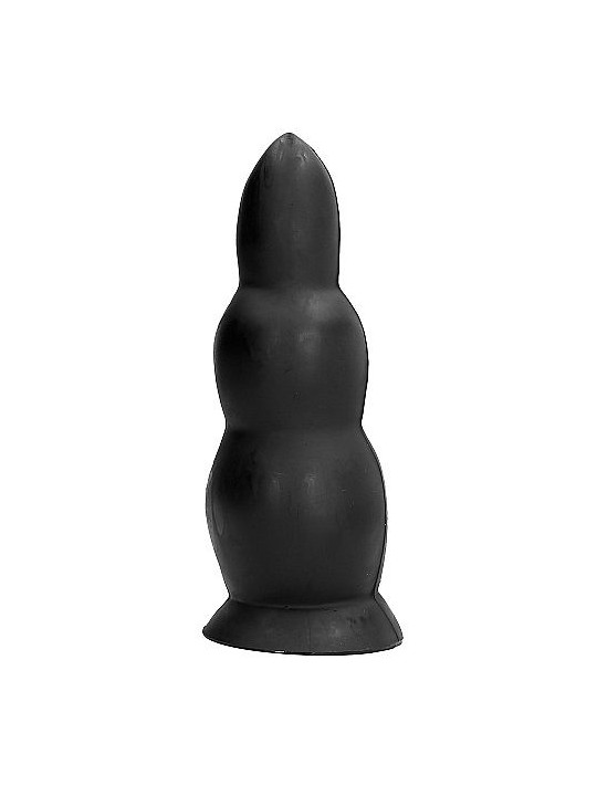 Vista frontal del plug anal ALL BLACK negro con forma progresiva ergonómica