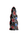 Plug anal ALL BLACK con patrón decorativo y suction cup incorporado