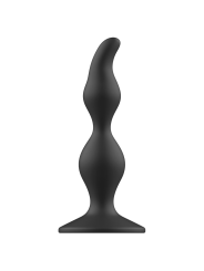 Plug anal bilobulado de silicona negra con base cuadrada ergonómica