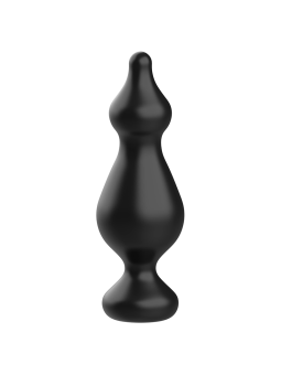 Plug anal Addicted Toys forma cónica negra 13.6 cm, vista frontal