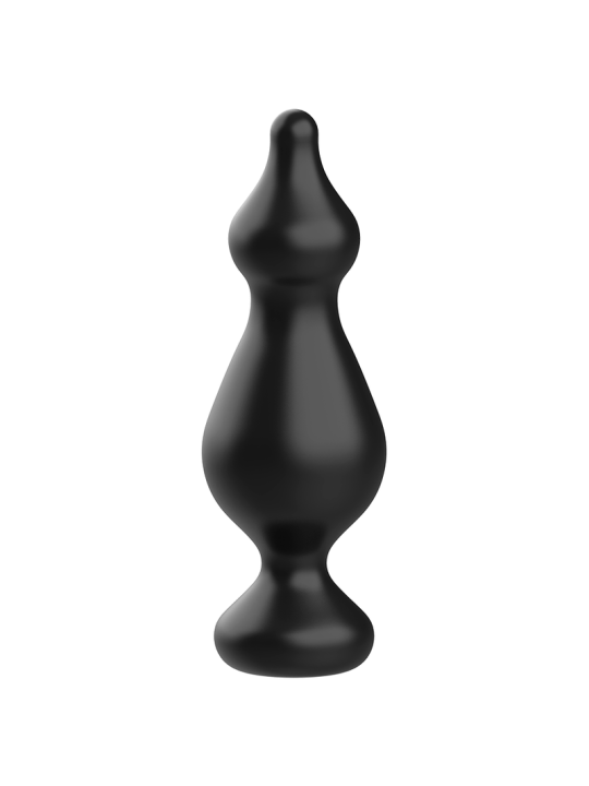 Plug anal Addicted Toys forma cónica negra 13.6 cm, vista frontal