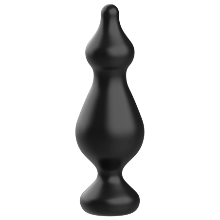 Plug anal Addicted Toys forma cónica negra 13.6 cm, vista frontal
