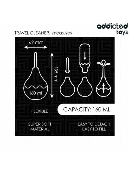Addicted Toys - Limpiador Anal de Viaje Talla M 160 ml