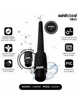 Limpiador anal Addicted Toys con adaptador universal y medidas de 148 por 23 mm