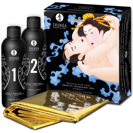 Shunga Oriental: gel de masaje cuerpo a cuerpo frutas exóticas