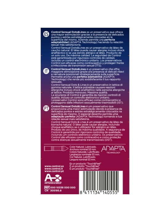 Control - Sensual Dots & Lines Puntos y Estrias 12 uds
