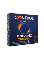 Caja azul de Control Finissimo Original con 3 preservativos finos de 0,05 mm