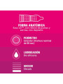 Ficha Durex Dame Placer: forma Easy-On con puntos y estrías, anchura nominal 56 mm, lubricación de silicona y grosor elevado