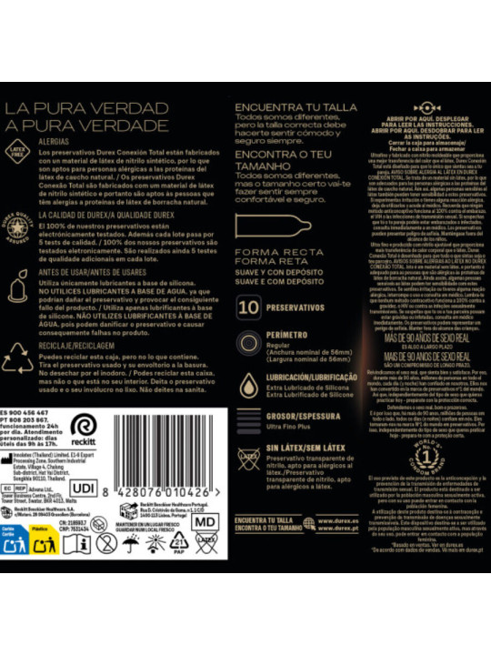 Durex - Conexión Total XL Ultra Fino Plus sin Látex