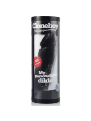 Kit Cloneboy Clonador de Pene en su envase cilíndrico negro con el clon de silicona a la vista