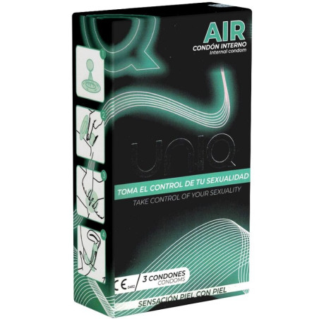 Uniq Air: preservativo femenino sin látex, 3 unidades