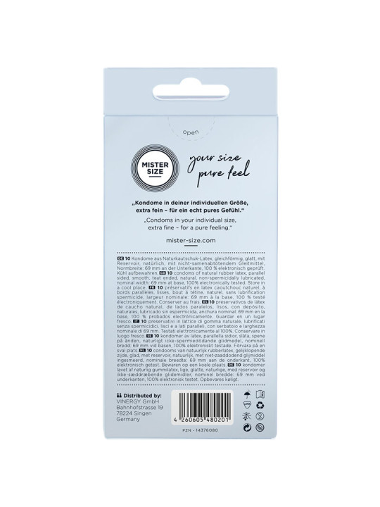 Mister Size - Preservativos Talla XXXL 69 mm (10 Unidades)