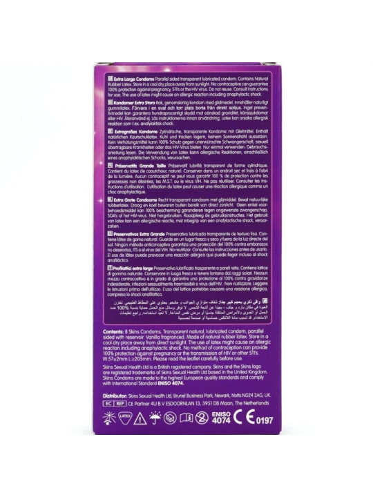 Skins - Tamaño XL Preservativos Premium pack 8