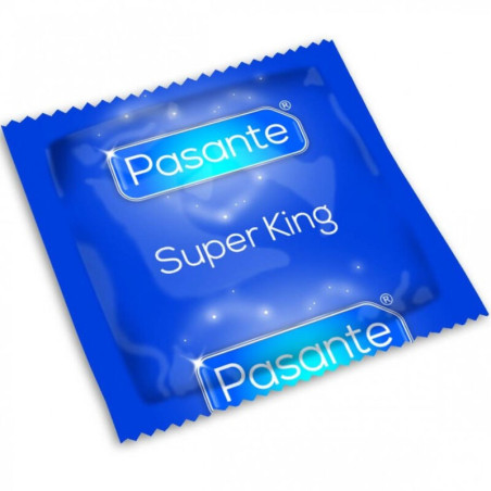 Sobre individual azul del preservativo Pasante Super King de látex, talla grande