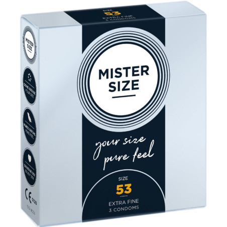 Mister Size - Preservativos Talla M 53 mm (3 Unidades)