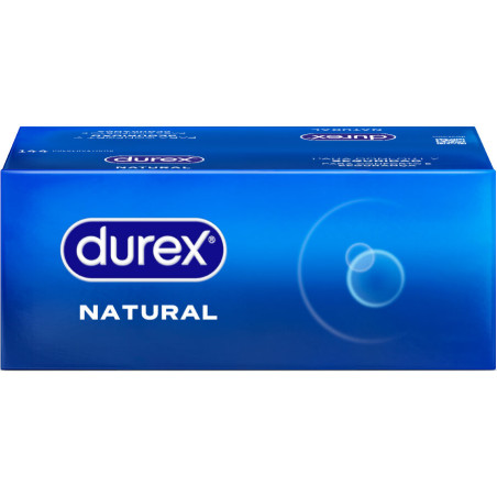 Caja azul de 144 preservativos Durex Natural Comfort, formato ahorro de la marca