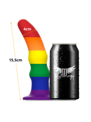 Kuno Pride 15,5 cm con base de succión comparado al tamaño de una lata de refresco