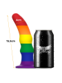 Kuno Pride 15,5 cm con base de succión comparado al tamaño de una lata de refresco