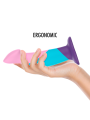 Dildo de silicona Garrick Pastel mostrando su forma ergonómica de tres colores