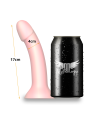 Dildo Mythology Rune Candy M junto a lata de refresco para comparativa de tamaño, 17 cm de largo