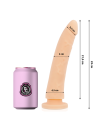 Dildo realista Delta Club de 23 cm en color natural con medidas: 21,5 cm insertables, 4 cm de eje y base ventosa de 4,5 cm