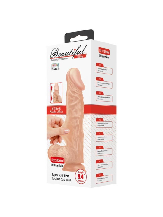 Baile - Beautiful Encounter Buraq Dildo Realístico Flexible 24 cm Natural