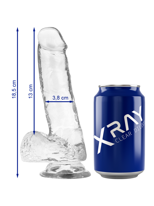 x Ray - Clear Dildo Realista Transparente 18.5 cm Ø 3.8 cm