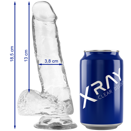 x Ray - Clear Dildo Realista Transparente 18.5 cm Ø 3.8 cm