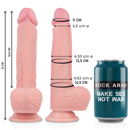 Rockarmy - Spitfire Dildo Realístico Liquid Silicone 21 cm Ø 4.62 cm