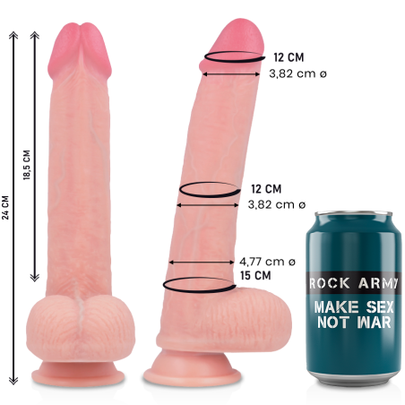 Rockarmy - Kingcobra Dildo Realístico Liquid Silicone 24 cm Ø 4.77 cm